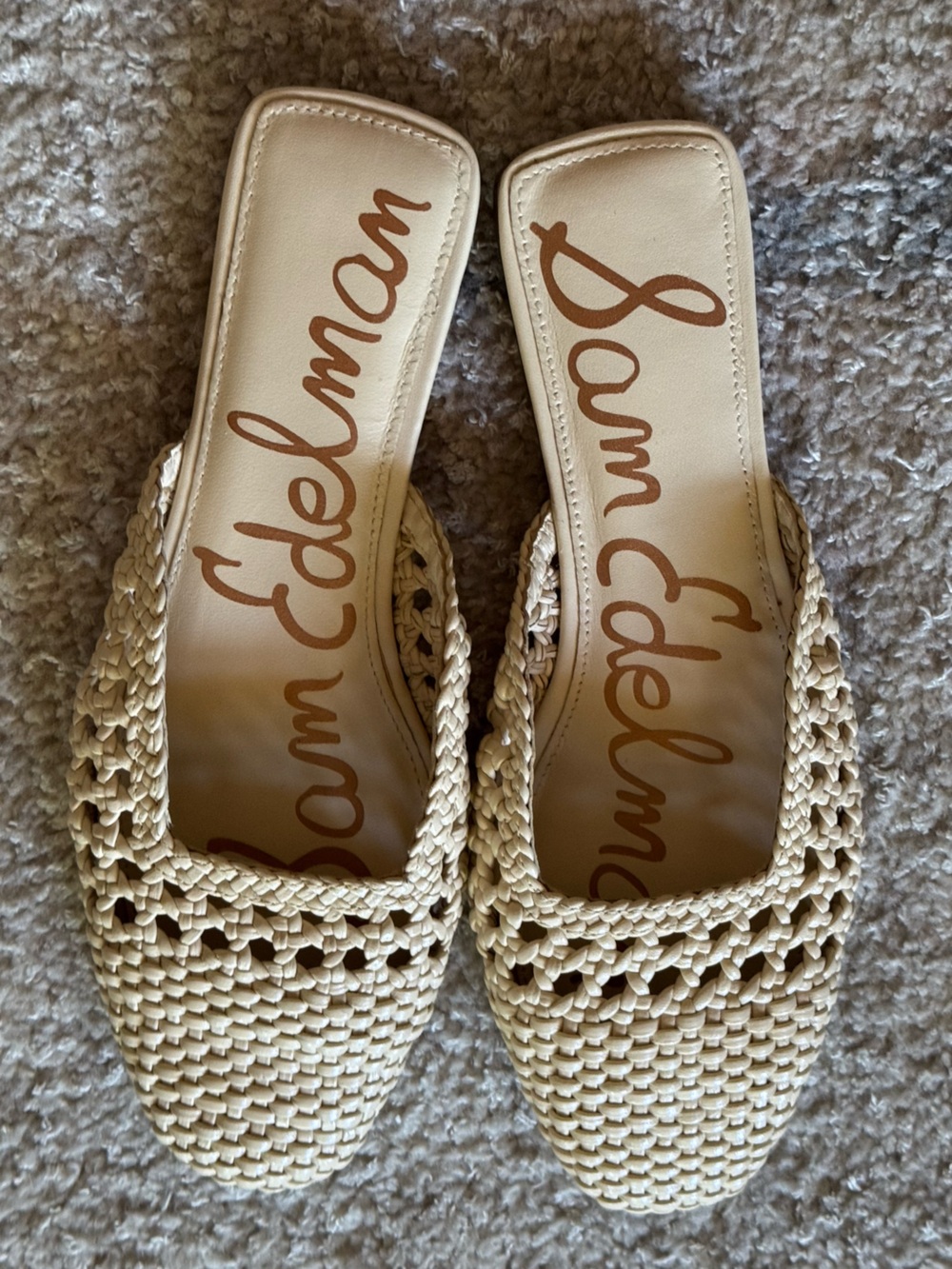 NEW Sam Edelman Nola Woven Mule in Bleached Beechwood - Picture 9 of 11